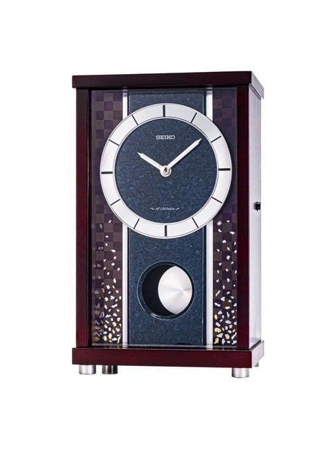 Seiko Brown Wooden Rectangular Dual Chime Sound Pendulum Table Clock