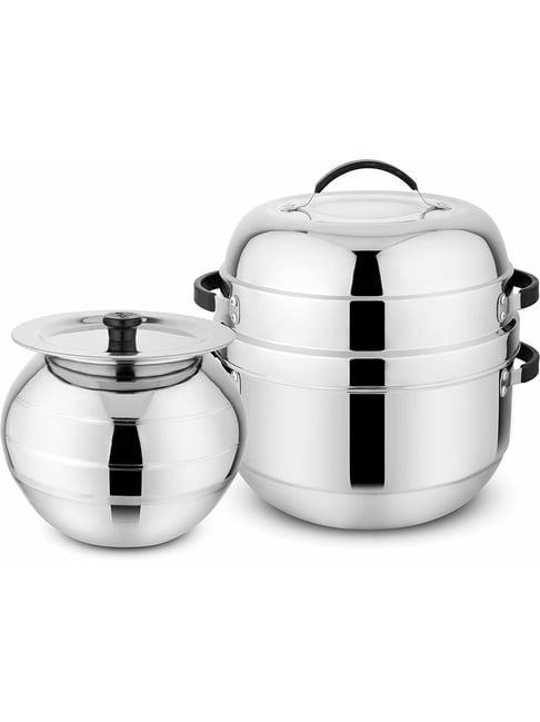 Prabha Stainless Steel Silver Thermal Rice Cooker - 1.5Kg