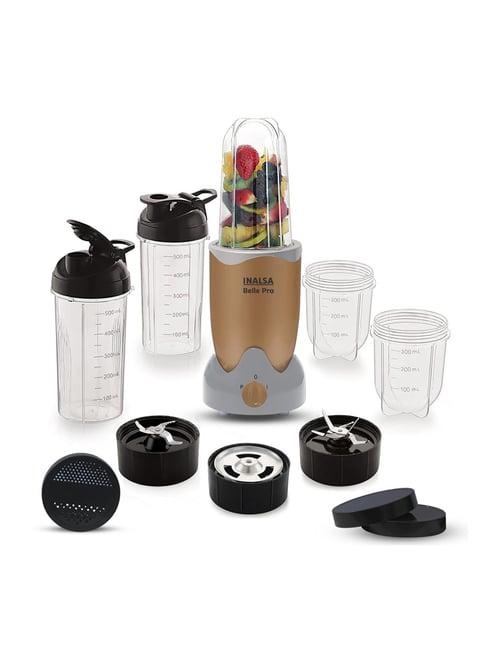 Inalsa Bullet BellePro Black Polycarbonate 600W Mixer Grinder with 2 Jars