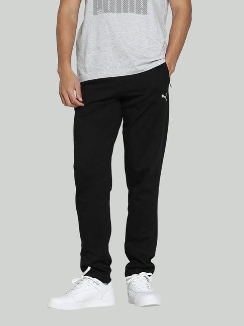 Puma Black Cotton Regular Fit Trackpants