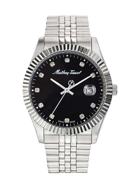 Mathey Tissot Swiss Made Quartz Black Dial Analog Watch For Men - H710AN