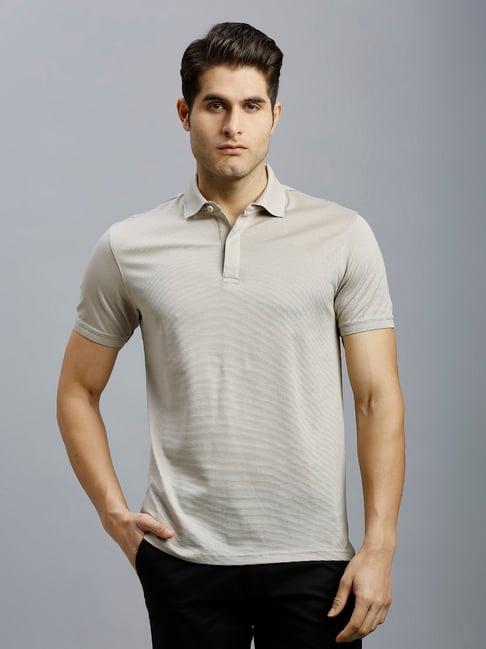 Reid & Taylor White Cotton Slim fit Jacquard T-Shirt