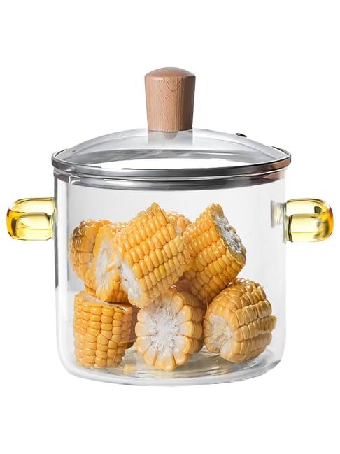 ALLO Transparent Borosilicate Glass Cooking Casserole Pot with Lid (3000 ml)