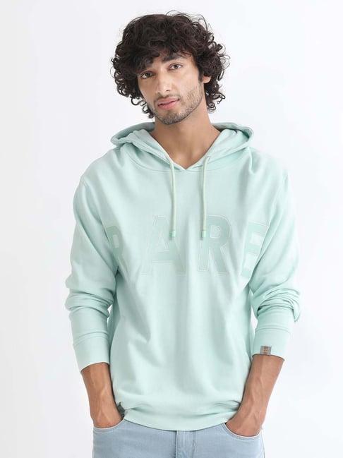 Rare Rabbit Blue Regular Fit Embroidered Sweatshirt