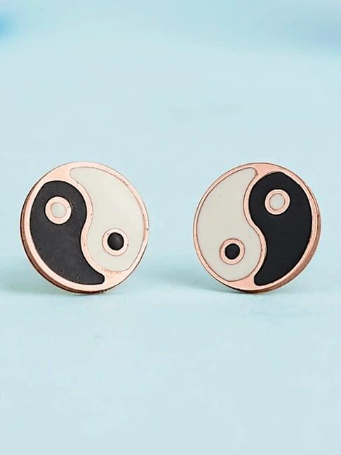 YOOU by PNG Yin-Yang 18kt Rose Gold Stud Gold Earring For Kids
