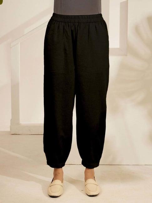 Daali Black Cotton Ballon Pants with Two Pockets