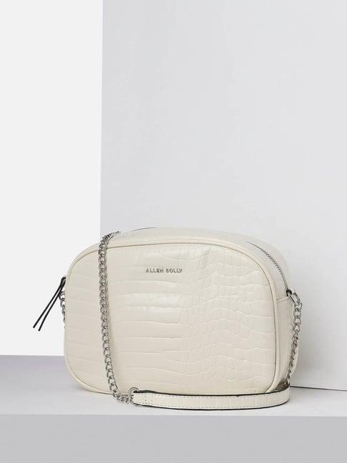 Allen Solly White Animal Effect Sling Handbag
