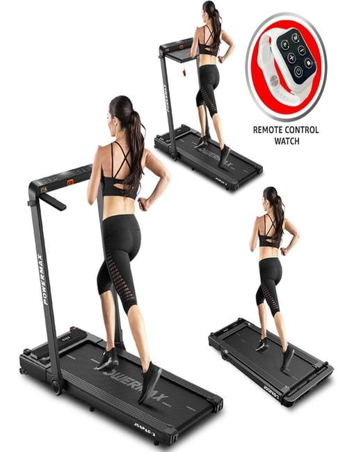 PowerMax Fitness JOGPAD-3 4HP Peak Motorized Treadmill 2 in 1 with Remote Control & LED Display