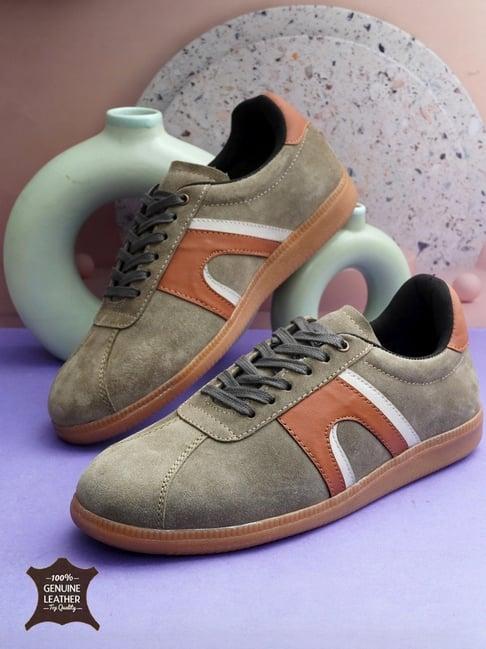 Hoversoul Men's Veltra Fresh Moss Leather Sneakers