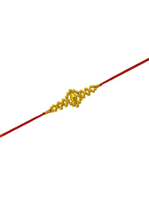 P.C. Chandra Jewellers 22KT Yellow Gold Beaded Detailing Rakhi for Brother