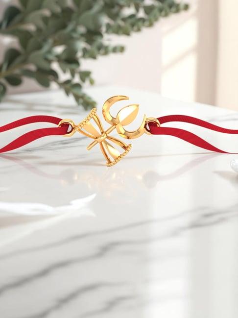 P.C. Chandra Jewellers 14KT Yellow Gold Trishul Damru Shiv Rakhi for Brother