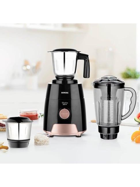 Borosil White Silverline Rg 600W With 3 Jars Mixer Grinder