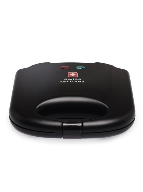 Swiss Military Black Club Class Premium 2 Slice 800 Watt Electric Grill Sandwich Maker