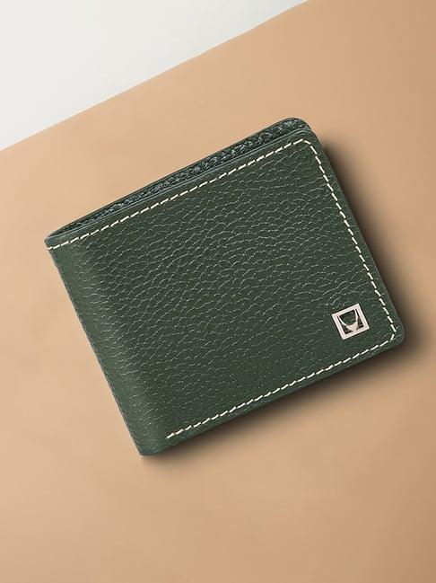 Hidesign EOSS Green Textured Small Leather Bi-Fold Wallet