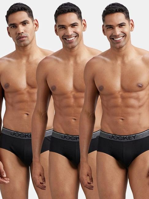 Jockey 8037 Men's Super Combed Cotton Solid Brief with Ultrasoft Waistband (Pack of 3)