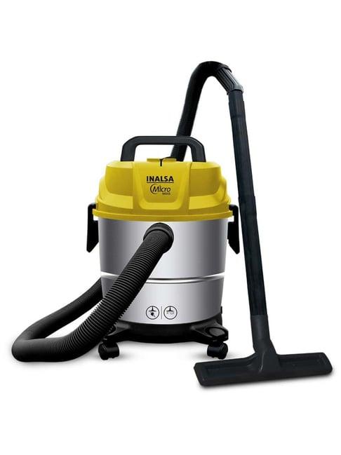 Inalsa 1400W, 15L Wet and Dry Vacuum Cleaner with HEPA Filter & Stainless Steel Body (Yellow)