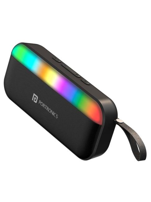 Portronics Plugs 3 15W Portable Bluetooth Speaker with Inbuilt Mic, Dynamic RGB Lights - Black