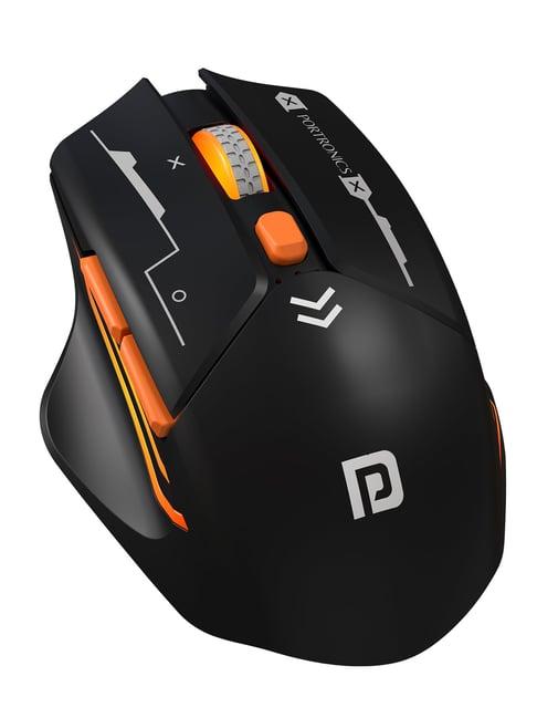 Portronics Vader Max Wireless Rechargeable Mouse, Button Control, Adjustable DPI to 2400 - Black
