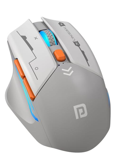 Portronics Vader Max Wireless Rechargeable Mouse, Button Control, Adjustable DPI to 2400 - Grey