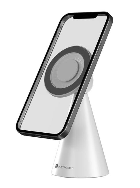 Portronics Mogun 5 Compatible with Magsafe, Magnetic Universal Phone Holder - White