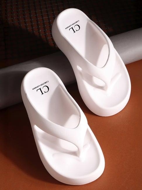 Carlton London Women's Off-white Flip-Flops