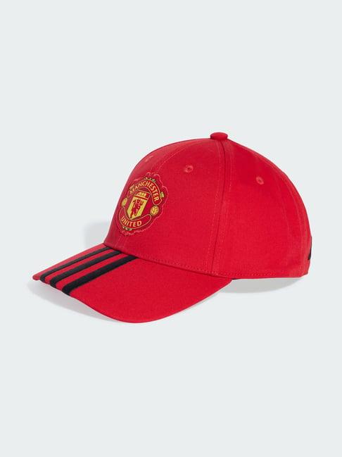 adidas Red Manchester United Striped Baseball Cap - Medium