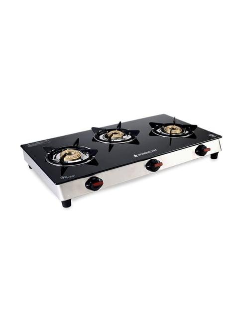 Wonderchef Galaxy Black Toughened Glass 3 Burner Cooktop