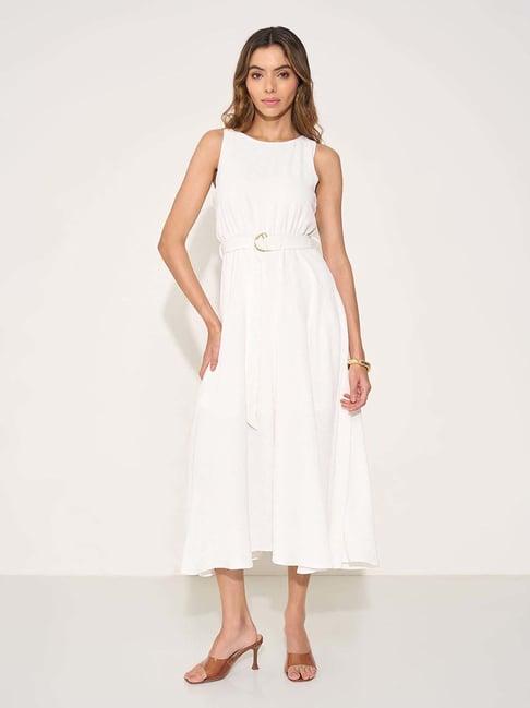 Annabelle By Pantaloons Bright White Regular Fit Dress