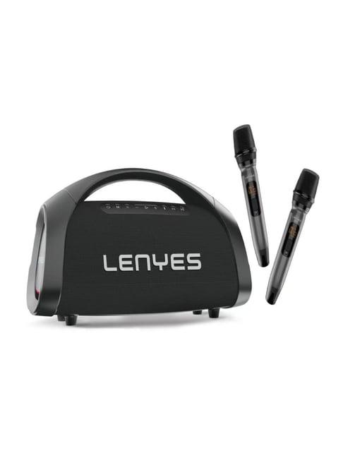 Lenyes S873 400W Bluetooth Party Speaker with Dual Wireless Uhf Mics - Black