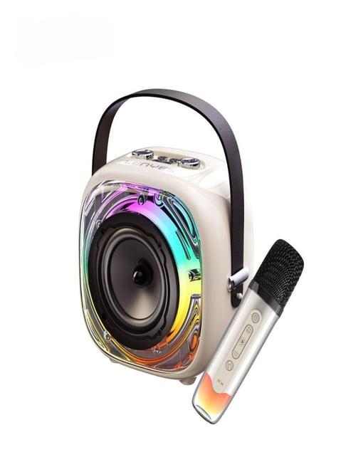 Lenyes S226, Wireless Bluetooth Party Speaker with Karaoke Mic - Beige