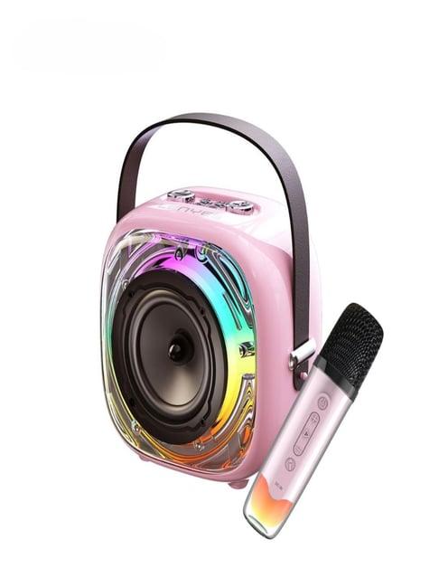 Lenyes S226, Wireless Bluetooth Party Speaker with Karaoke Mic - Pink