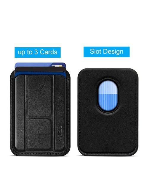 Gripp¿ Premium Leather Magnetic Card Holder Magsafe Wallet Case for Mobile - Black