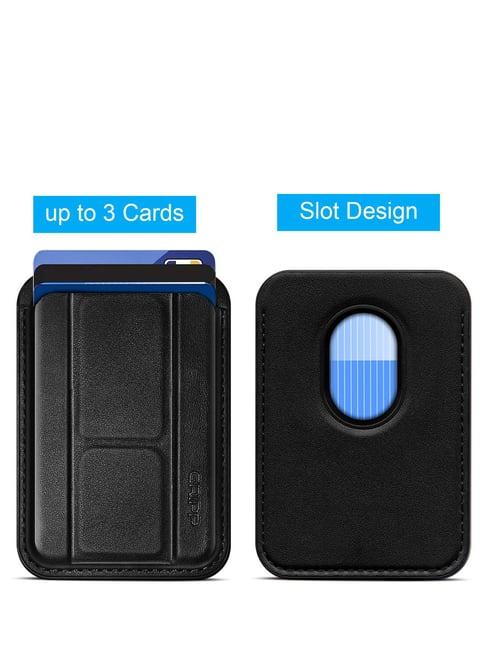 Gripp¿ Premium Leather Magnetic Card Holder Magsafe Wallet Case for Mobile - Black