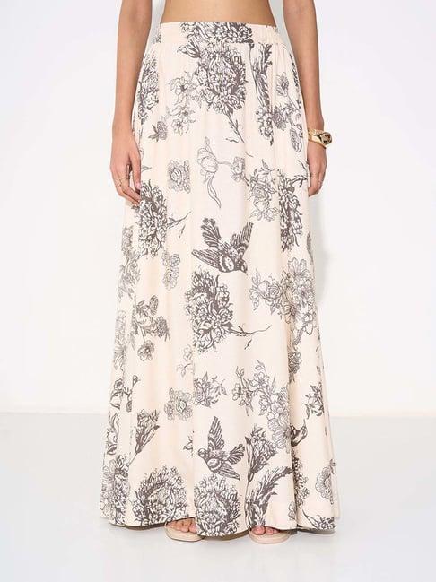 Akkriti By Pantaloons Snow White Flared Fit Printed Skirt