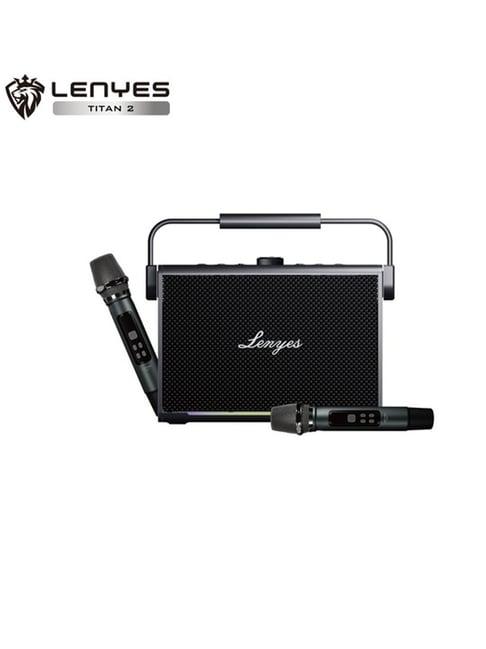 Lenyes TITAN - 2 200W Bluetooth Party Speaker with Dual Wireless UHF Mics (Black)