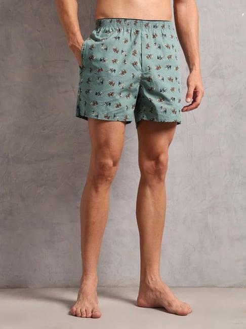 U.S. Polo Assn. Green Cotton Regular Fit Printed Boxers