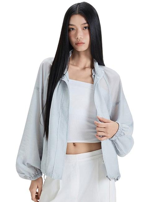 MIXXO Grey See-Through Regular Fit Jumper