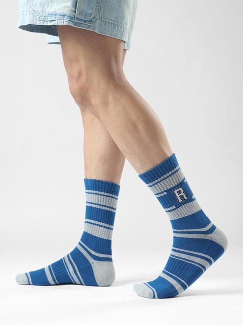The Souled Store Blue Embroidered Regular Fit Socks