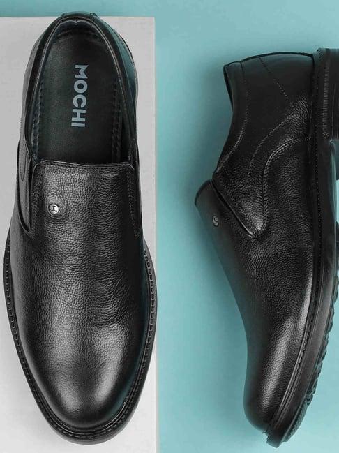 Mochi Men's Black Slip-On Shoes