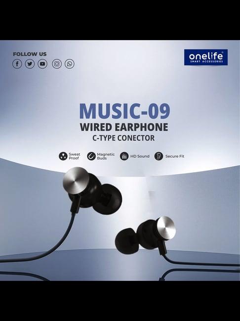 Onelife Music 9 In Ear Wired Earphone with Type C (Black)