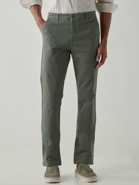 Reid & Taylor Green Regular Fit Trousers