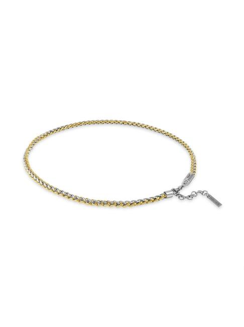Police Silver Temptation II Two Tone Plain Chain Necklace