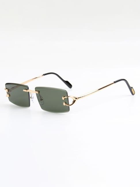 Ted Smith Green UV Protection Rectangular Unisex Sunglasses