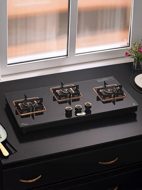 Urban Chef Rose Gold Thick Toughened Glass Gas Stove