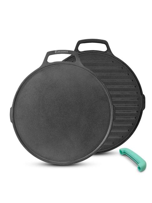 Bergner Black Cast Iron Double Side Grill Pan
