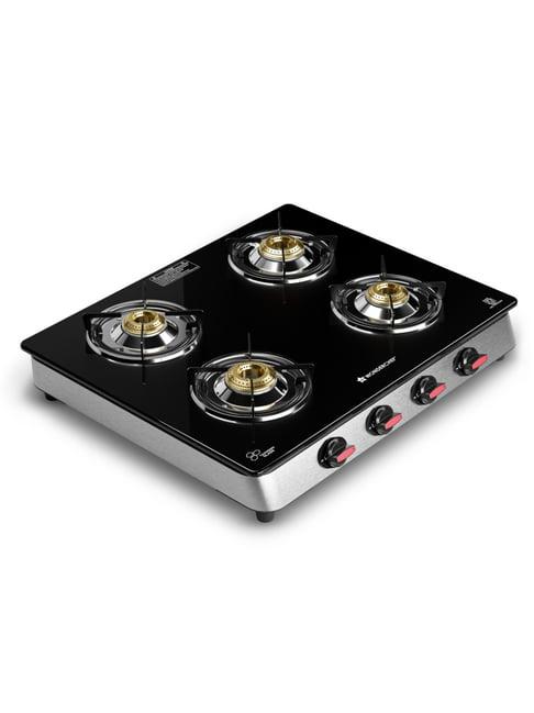 Wonderchef Black Galaxy Auto Ignition 4 Brass Burner Cooktop