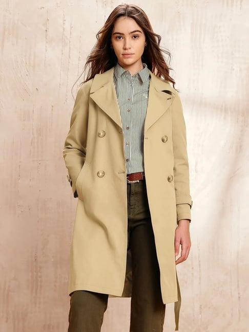 U.S. Polo Assn. Beige Polyester Trench Coat