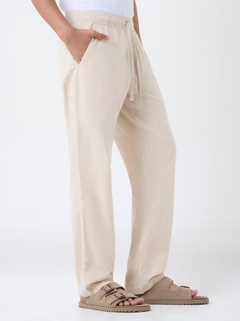 ETA by Westside Beige Relaxed-Fit Mid-Rise Cotton Chinos