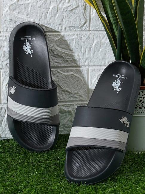 U.S. Polo Assn. Men's ARVANA Black Slides