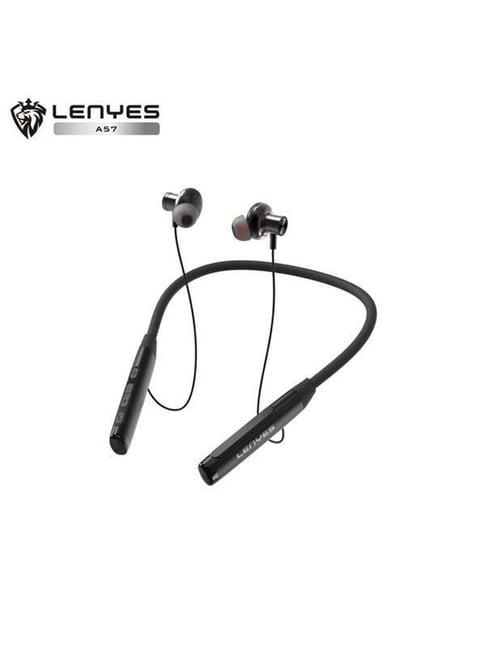 Lenyes A57 100hrs Battery Audio Bluetooth Neckband with Mic Earphones (Black)